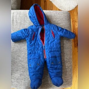 Waterproof Snowsuit Mountain Rescue Unit Blue fleece 6-9mo